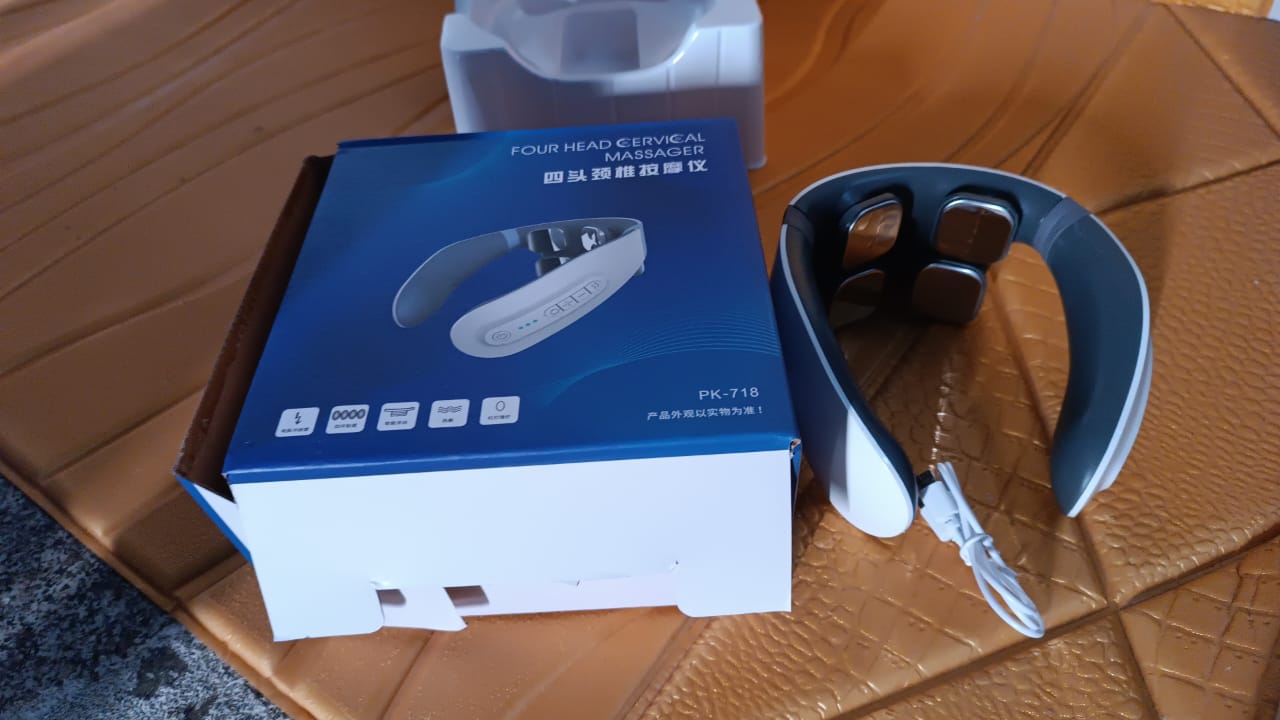 4 Heads Smart Electric Neck and Back Pulse Massager (1 Pc) 4 Heads Smart Electric Neck and Back Pulse Massager (1 Pc)